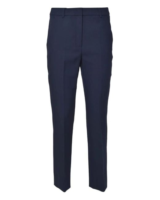 Weekend by Maxmara Blue Cotton-Blend Trousers