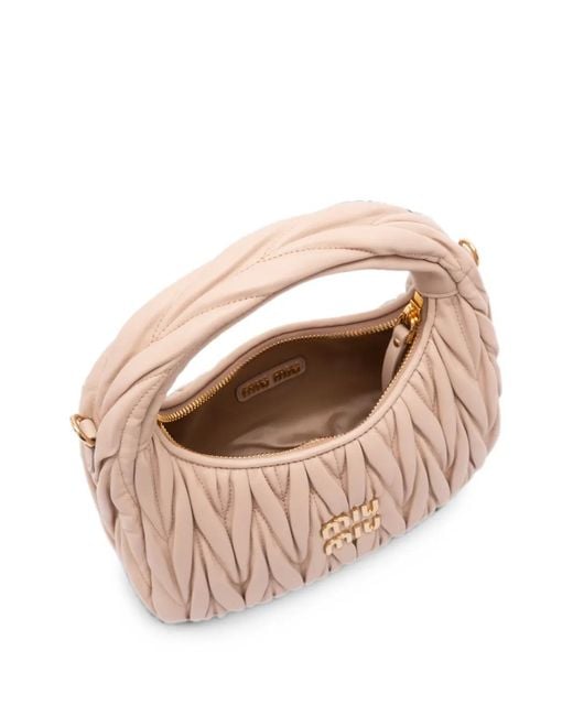 Miu Miu Pink Small Wander Leather Tote Bag