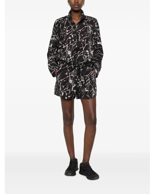 Deha Black Abstract-Print Zip-Up Jacket