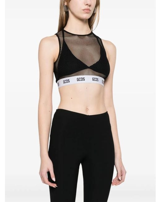 Gcds Black Essentials Net Top