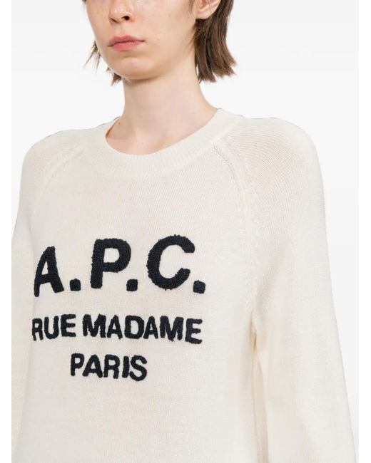 A.P.C. White Cable-Knit Sweater