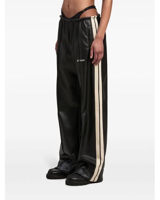 Palm Angels Black Weite Jogginghose Mit Logo-Stickerei