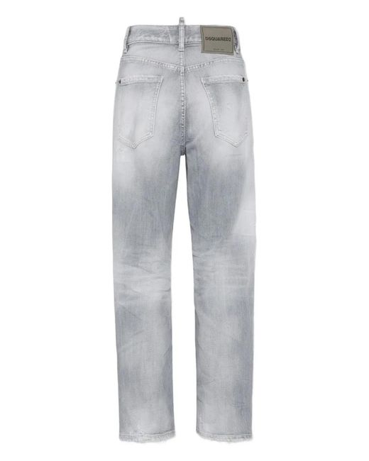DSquared² Gray Logo-Patch Jeans
