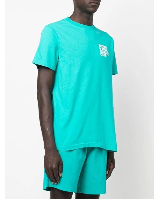 Sporty & Rich Blue T-Shirt Mit Logo-Print