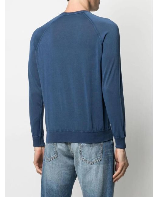 Drumohr Blue Raglan-Sleeve Jumper for men