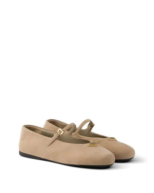 Prada White Suede Ballerinas