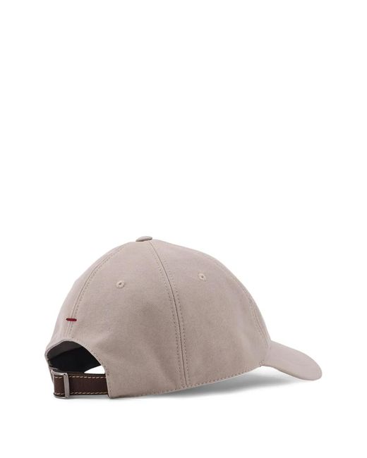 Brunello Cucinelli Gray Logo Baseball Hat for men