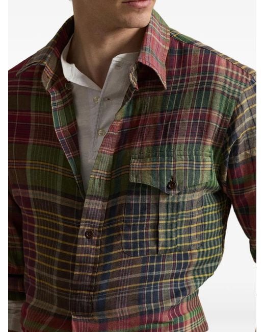Polo Ralph Lauren Red Plaid Pocket Shirt for men