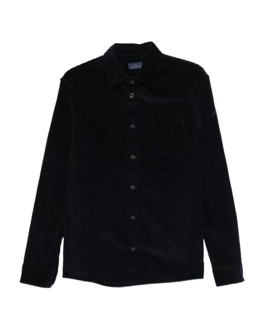 Paul & Shark Black Corduroy Long-Sleeve Shirt for men