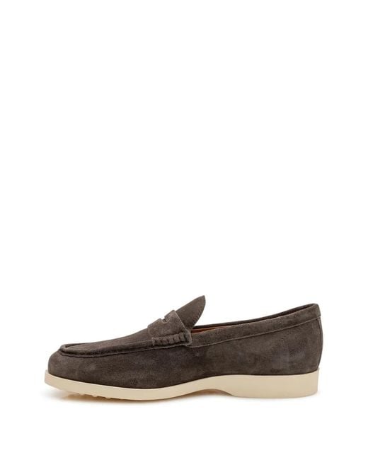 Tod's Brown Suede Penny Loafers for men