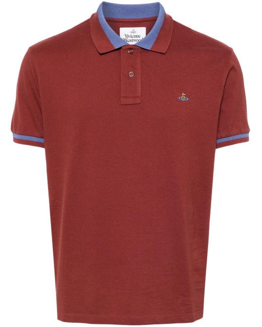 Vivienne Westwood Orb-embroidered Cotton Polo Shirt for men