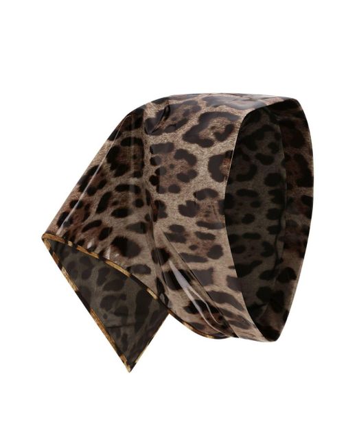 Dolce & Gabbana Black Seidenschal mit Leoparden-Print