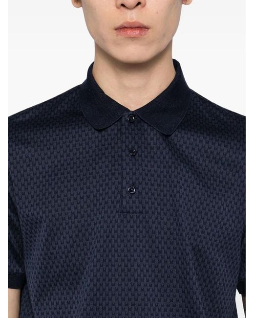 Canali Blue Cotton Polo Shirt for men