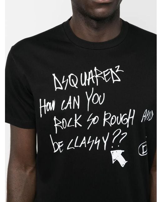 DSquared² Black Crew Neck T-Shirt for men