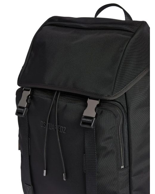 メンズ DSquared² ロゴエンボス バックパック Black