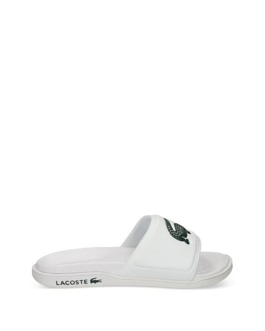 Lacoste White Logo Slide for men