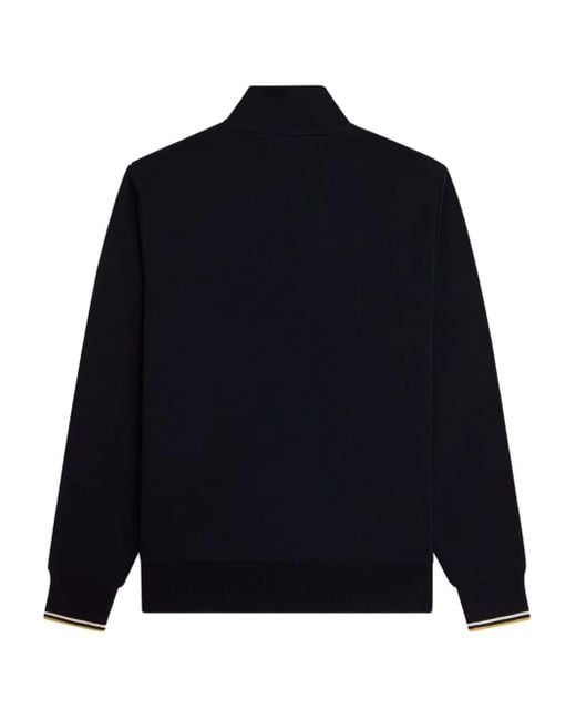 Felpa Con Mezza Zip di Fred Perry in Blue da Uomo