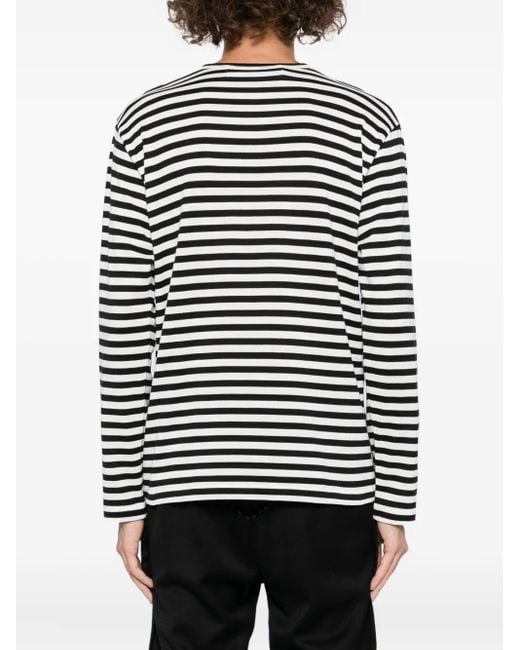 COMME DES GARÇONS PLAY Black T-Shirt Mit Herzstickerei