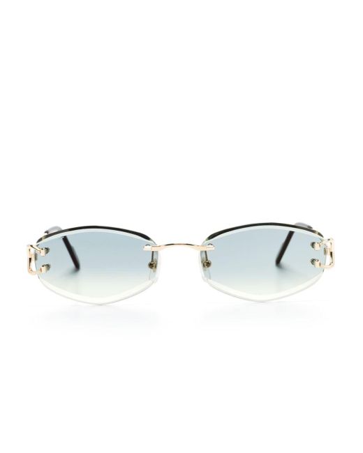 Cartier Blue Rahmenlose Brille mit eckiger Form