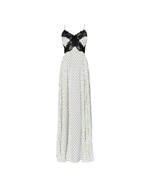 Self-Portrait White Dress With A Polka Dot Pattern