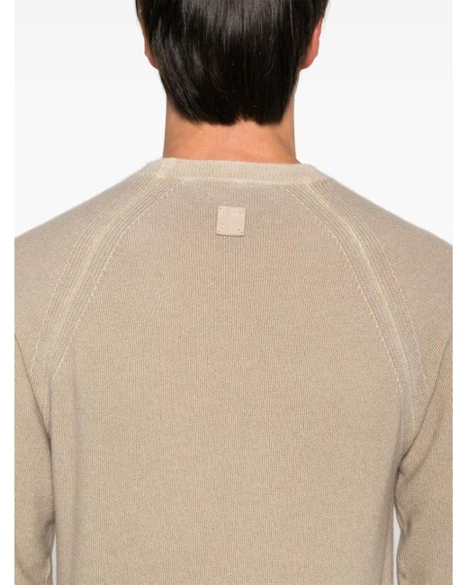 Jacob Cohen Natural Cashmere Crewneck Sweater for men