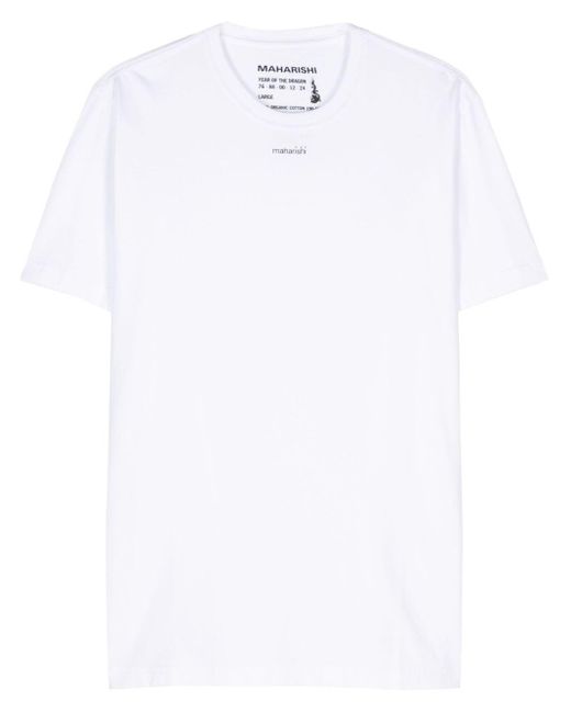Maharishi White Logo-print Cotton T-shirt for men