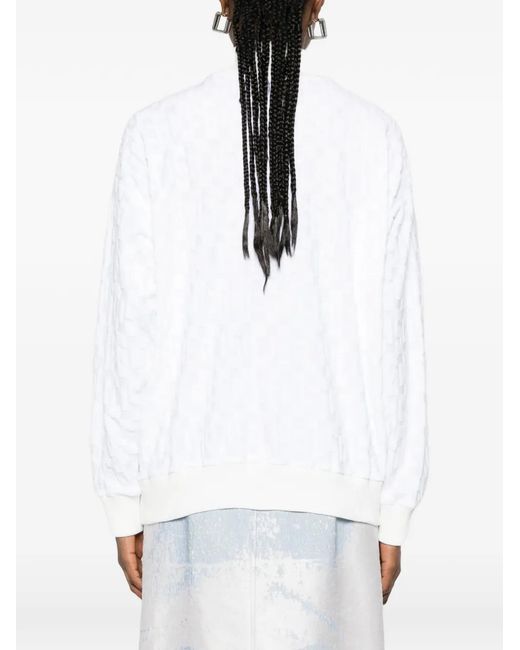 Gcds White Textured Zip-Fastening Jacket