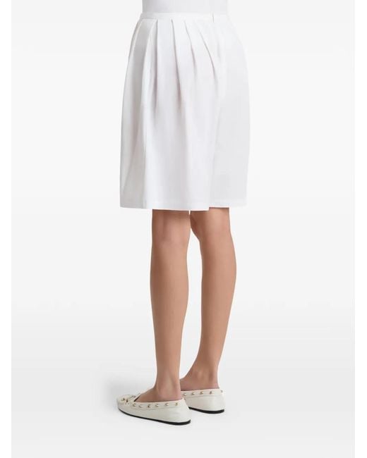 Khaite White Poppy Cotton Shorts