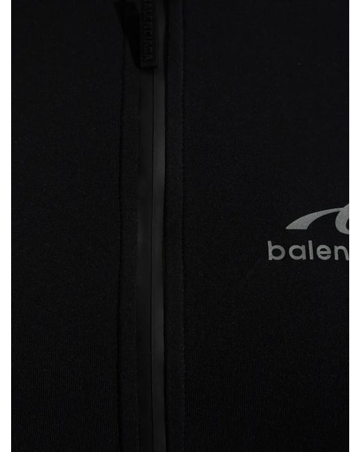 Balenciaga Black Logo-Print Panelled Playsuit
