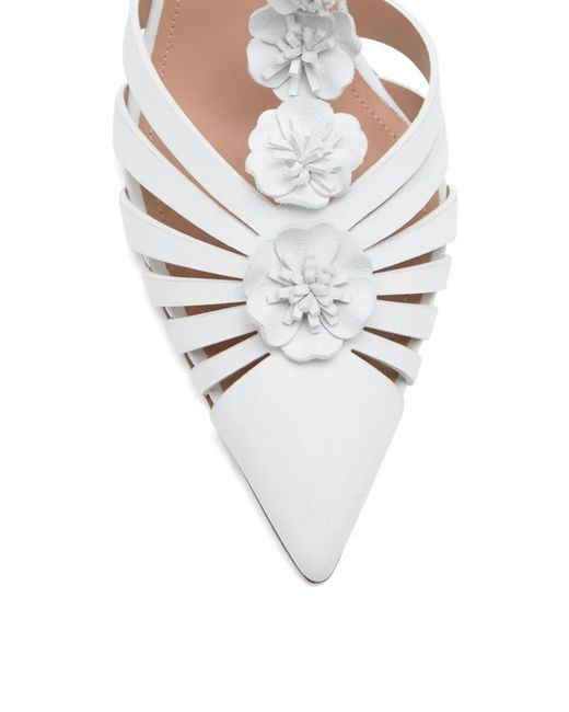 Malone Souliers White Jennifer Floral-Detail Sandals