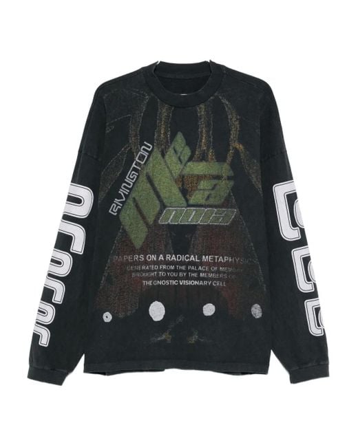 RRR123 Graphic-print long-sleeve T-shirt in Green für Herren