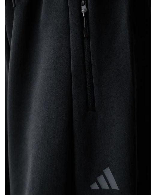 Adidas Black Logo-Print Drawstring Track Pants
