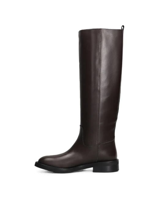 Via Roma 15 Black Leather Knee-High Boots