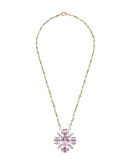 Irene Neuwirth White 18Kt Rose Gemmy Gem Kunzite And Diamond Necklace