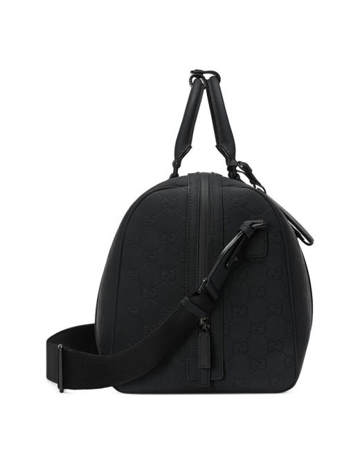 Gucci Black Large GG-logo Duffle Bag