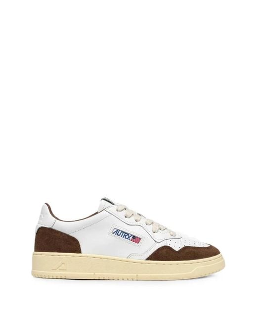 Autry White Medalist Leather Sneakers for men