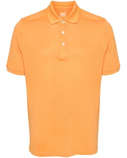 Fedeli Orange Wind Cotton Polo Shirt for men