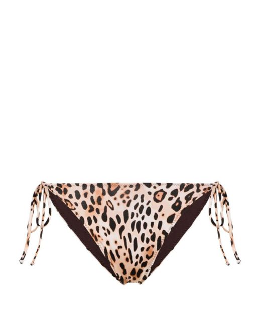 Mc2 Saint Barth White Marielle Leopard-print Bikini Bottom
