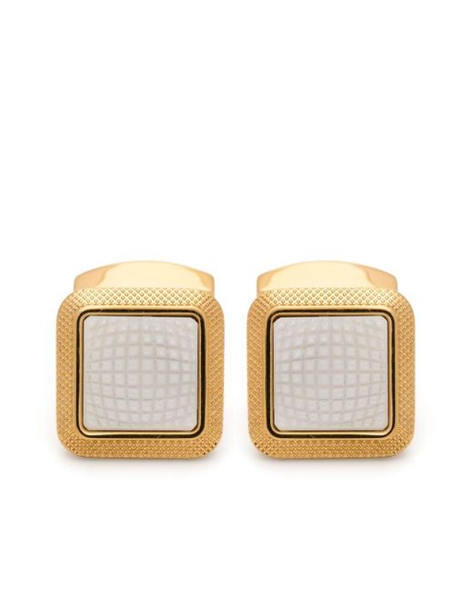 Tateossian Metallic Gold-plated Squared Cufflinks for men