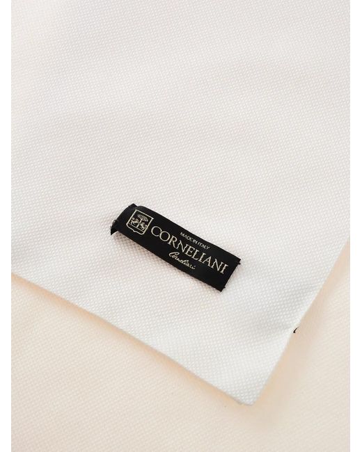 Corneliani White Logo-Patch Scarf for men