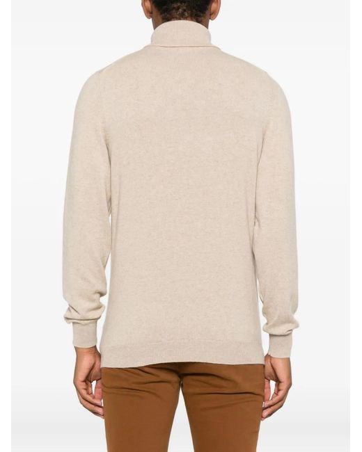 Fedeli Natural Turtleneck Cashmere Sweater for men