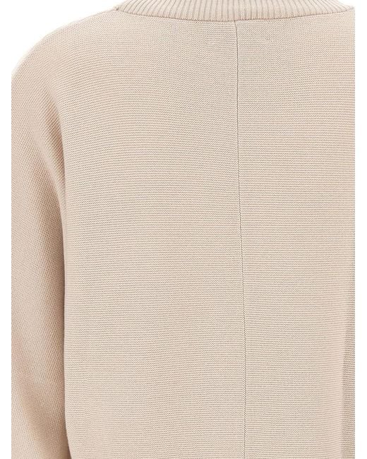 Hemisphere White Batwing-Sleeve High-Neck Sweater