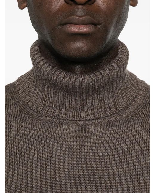 Kangra Gray Roll-Neck Knitwear for men