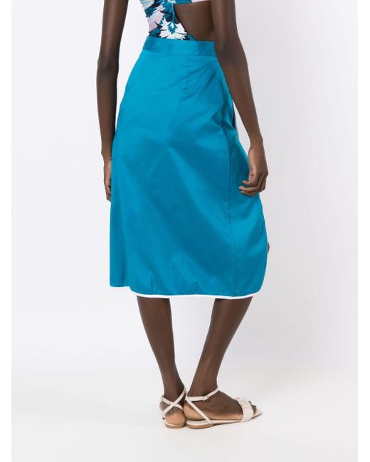 Adriana Degreas Blue High-waist Stretch-design Skirt