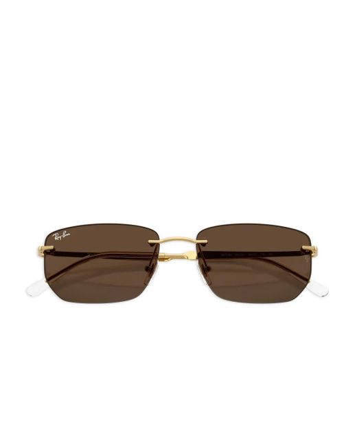 Ray-Ban Brown Rimless Frame Sunglasses