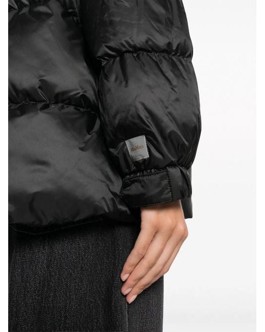 Max Mara Seia Gewatteerde Jas in het Black