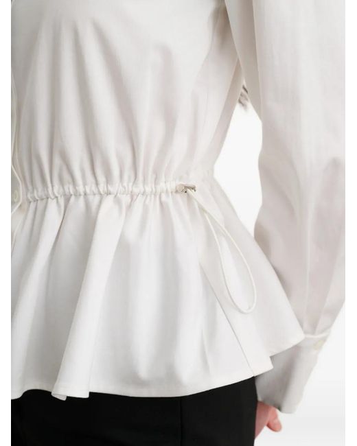 Toccin White Ingrid Button-Down Cotton Shirt