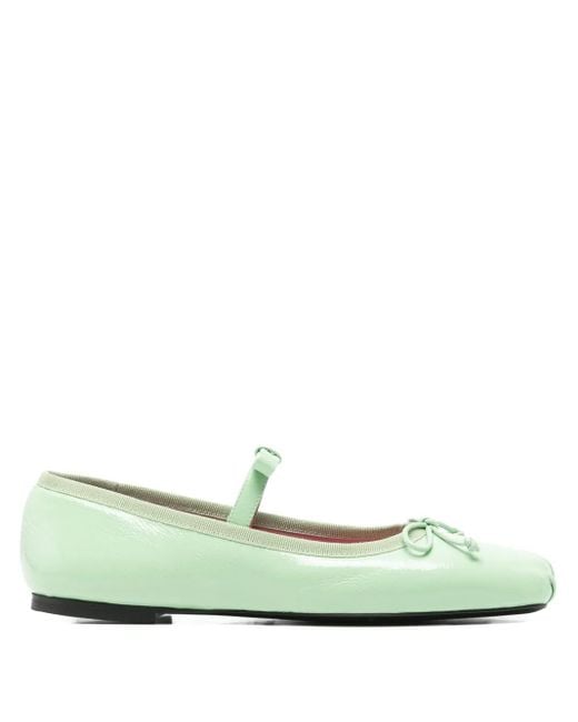 Vivetta Green Bow-Detail Ballet Flats
