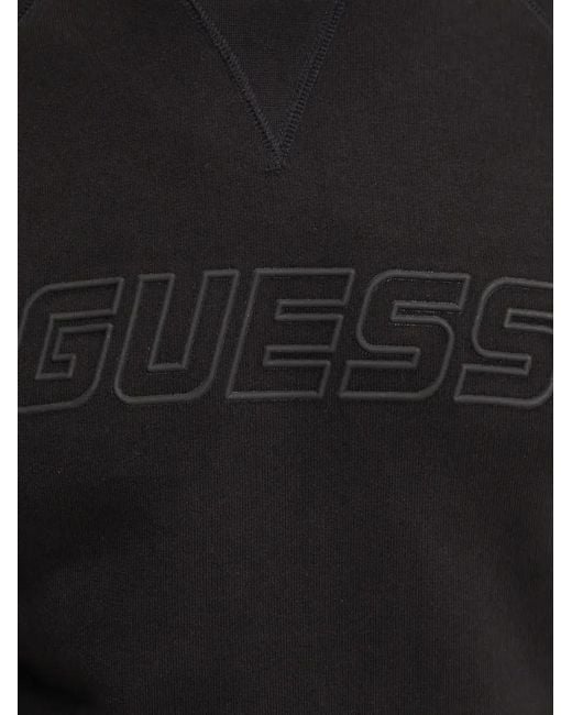 Guess Blue Logo-Print Raglan-Sleeve Sweatshirt for men