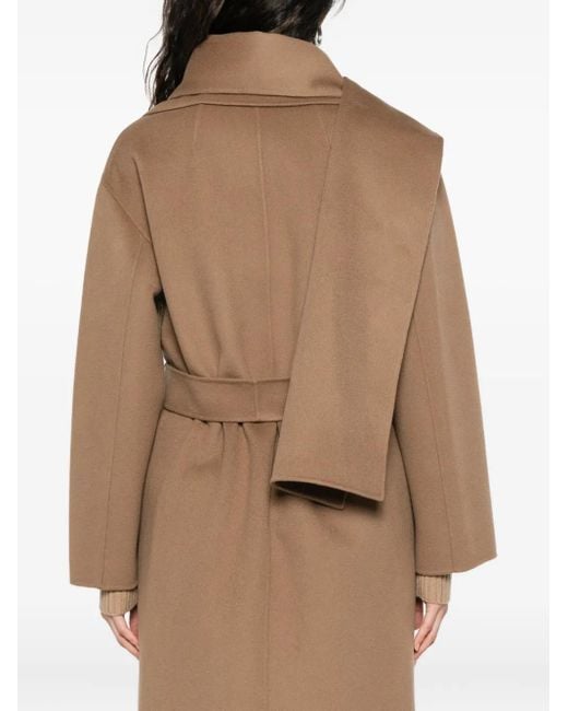Abrigo cruzado con cinturón Max Mara de color Brown